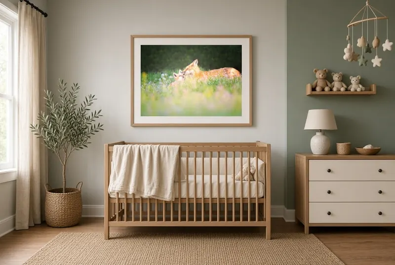 Wildflower Lullaby framed, in a nursery